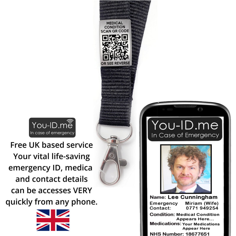 Staff lanyard with medical ID works with smartphone tablet and pc.